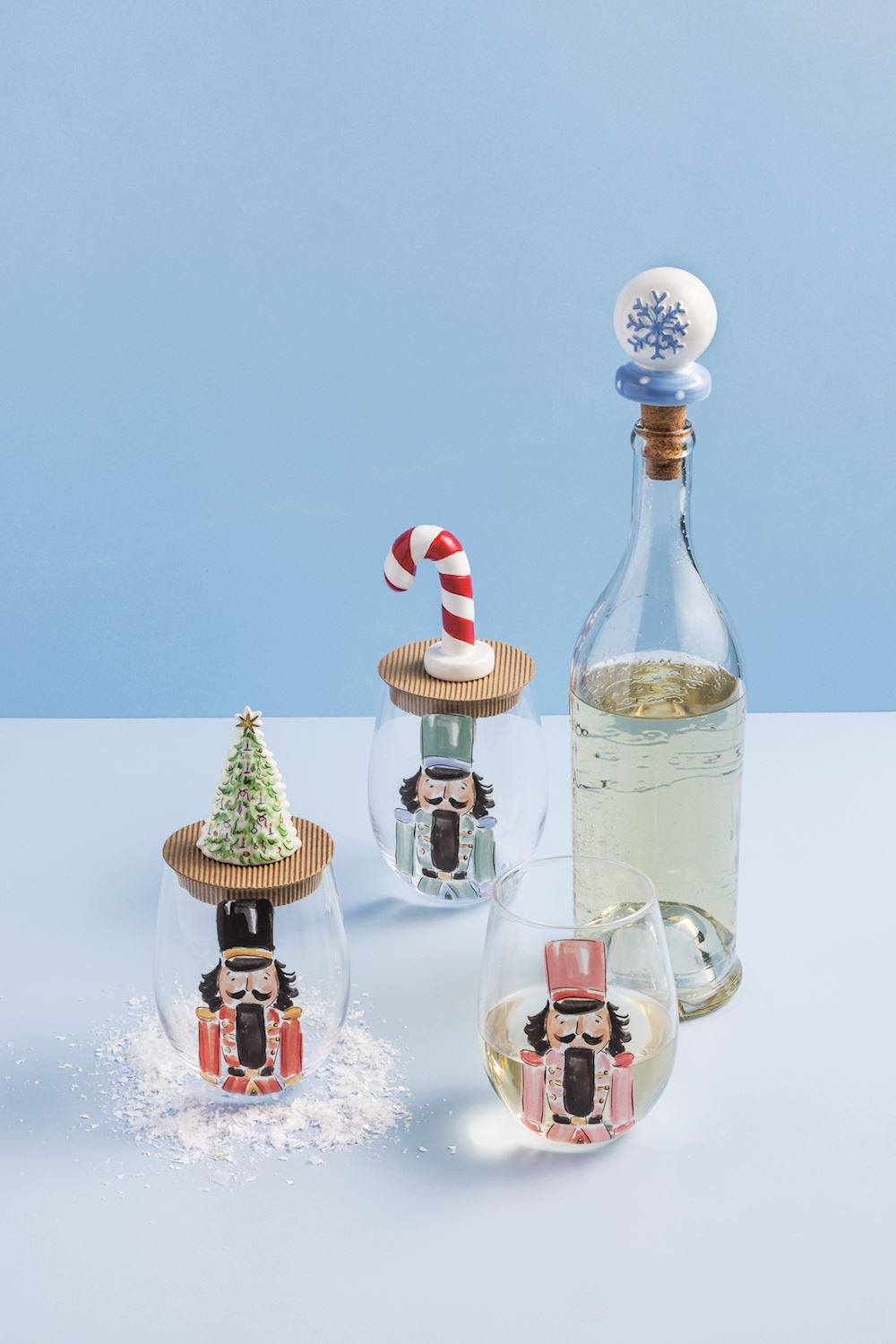 Mud Pie Nutcracker Wine Glass & Stopper Set - Mud Pie