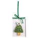 Acrylic ornament with a painted tree and green velvet bow