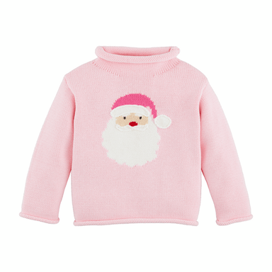 Mud Pie Pink Santa Rollneck Sweater - Mud Pie