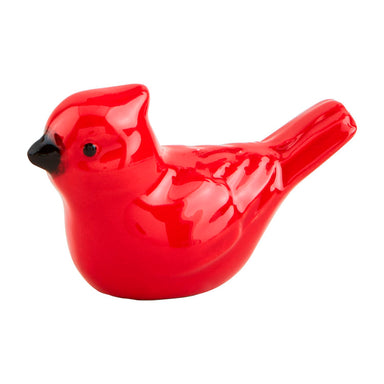 Small red ceramic cardinal figurine