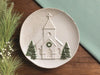 Mud Pie Pressed Lace Christmas Church Platter - Mud Pie