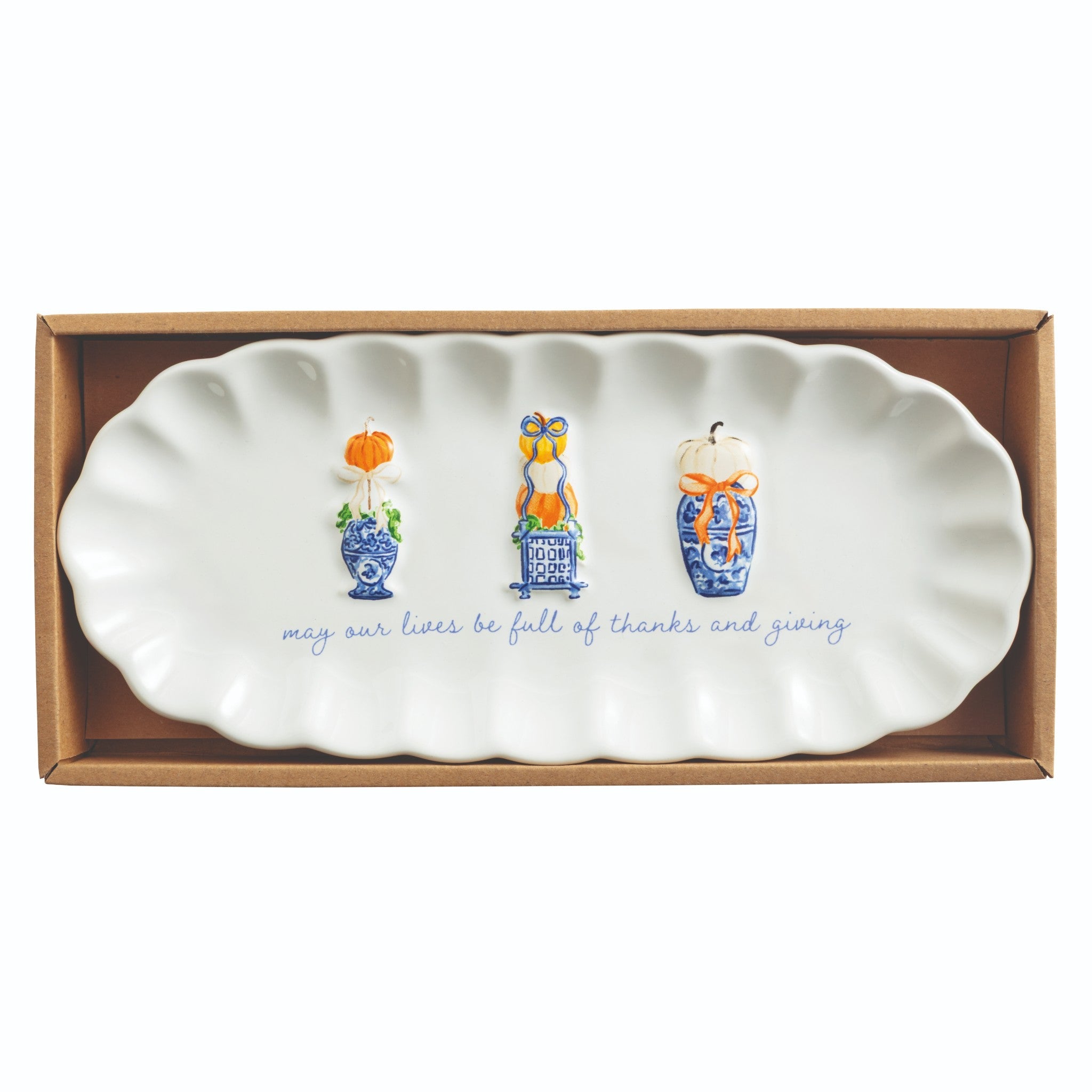 Mud Pie Pumpkin Topiary Tray - Mud Pie