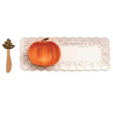 Mud Pie Pumpkin Tray & Dip Set - Mud Pie