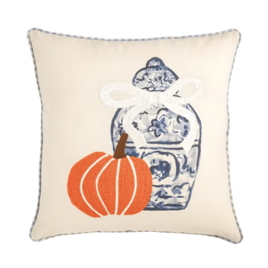 Mud Pie Square Pumpkin Topiary Pillow - Mud Pie