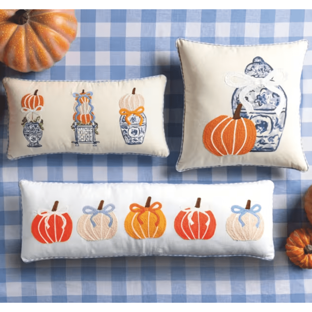Mud Pie Square Pumpkin Topiary Pillow - Mud Pie