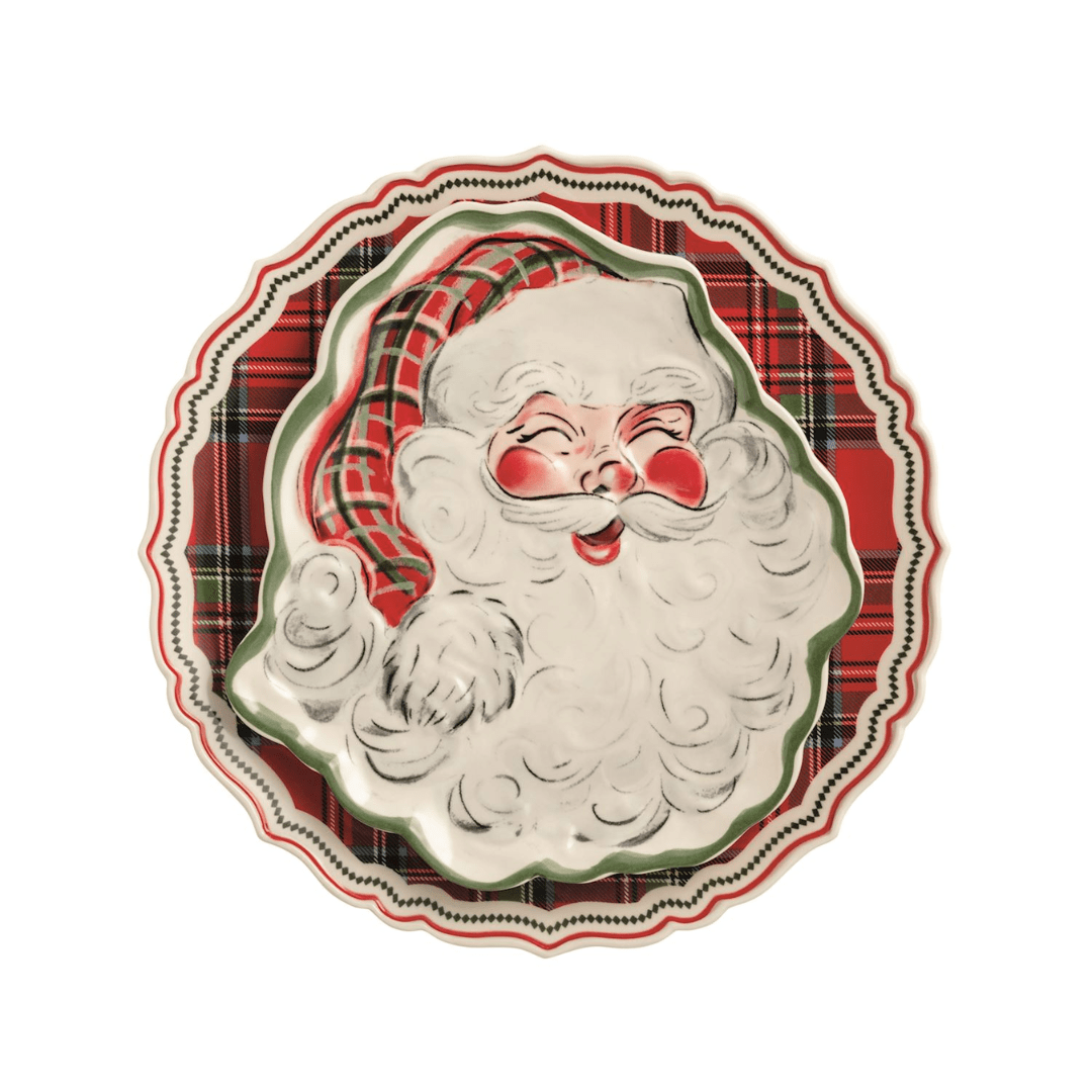 Mud Pie Tartan & Santa Platter Set - Mud Pie