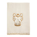 Cream hand towel with an embroidered gold angel