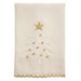 Cream hand towel with an embroidered Christmas tree