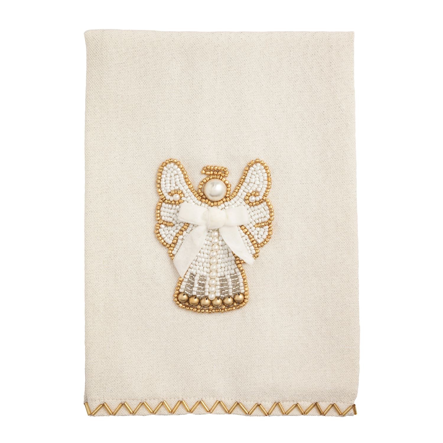 Mud Pie White Christmas Embroidery Towel - Mud Pie
