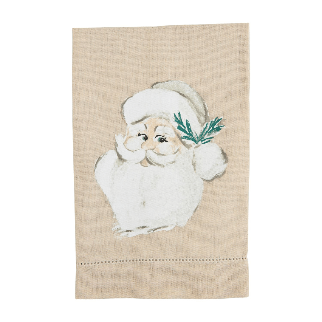 Mud Pie White Christmas Painted Towels - Mud Pie