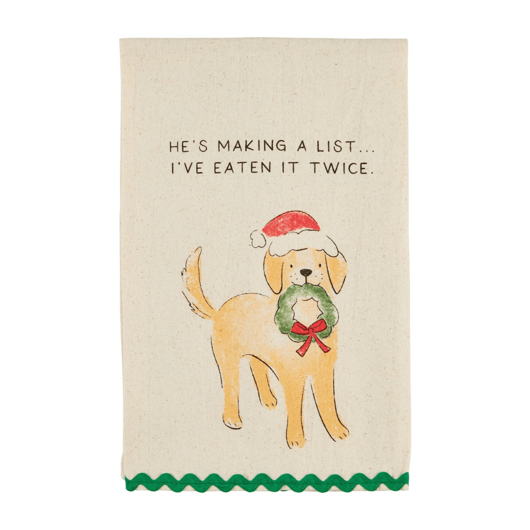 Mud Pie Xmas Dog Ric - Rac Towel - Mud Pie