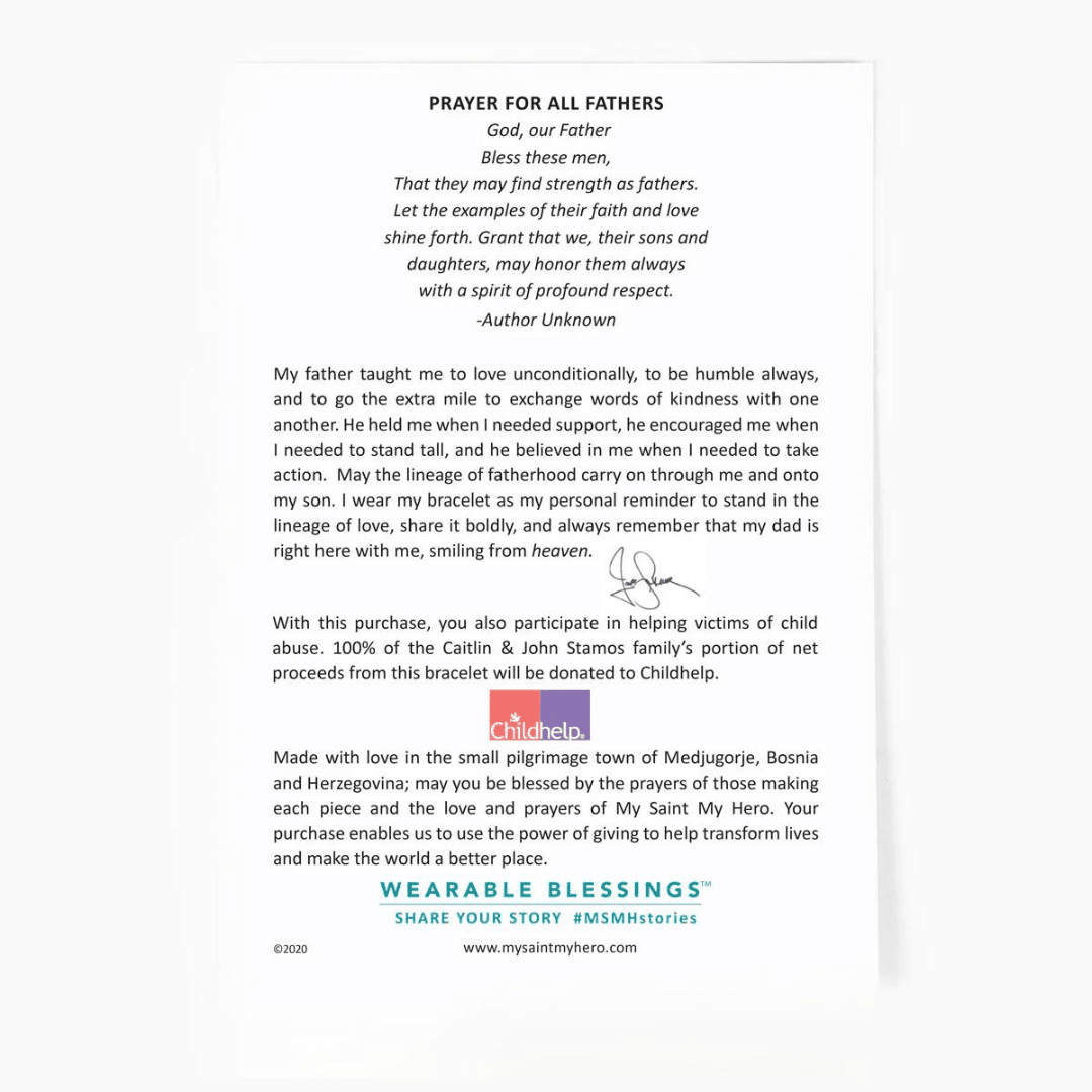 My Saint My Hero A Father's Love Blessing Bracelet - My Saint My Hero