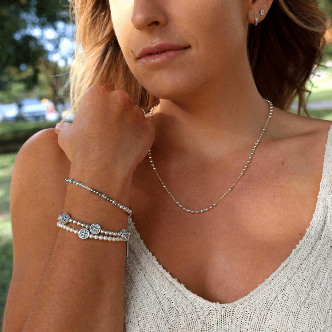 My Saint My Hero Birthday Blessing Bracelet - Pearl - My Saint My Hero