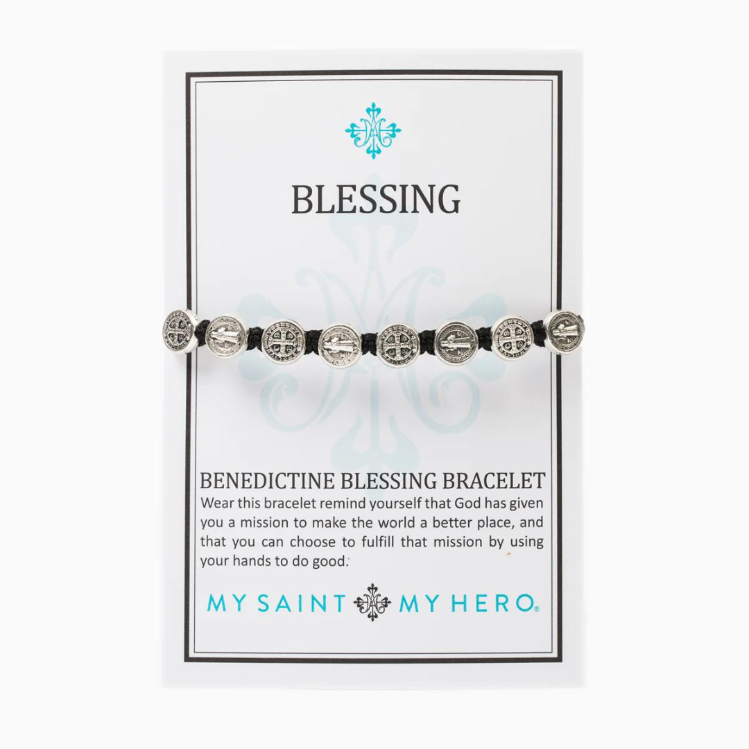 My Saint My Hero Benedictine Blessing Bracelet - Silver