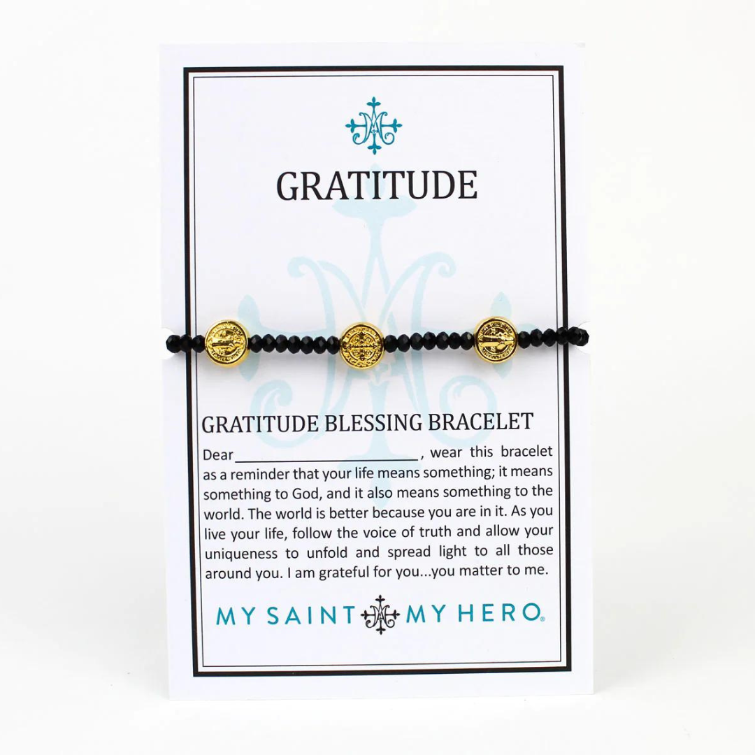 My Saint My Hero Gratitude Crystal Bracelet - Gold