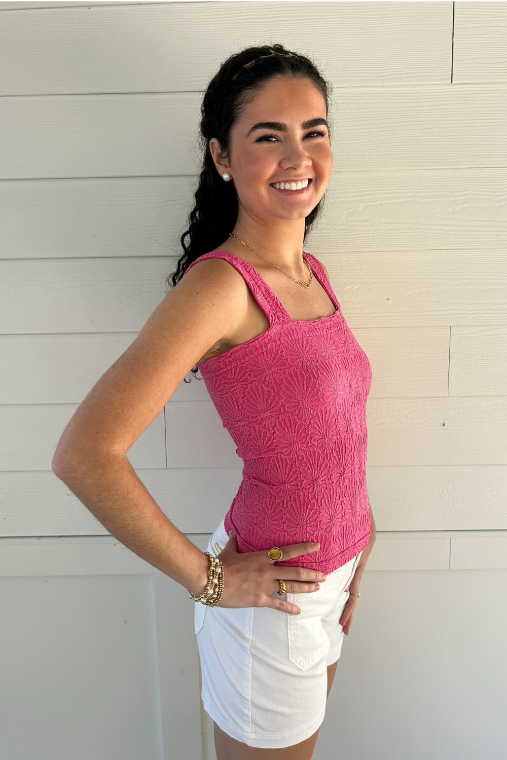 NikiBiki Lace Textured Square Top - NikiBiki