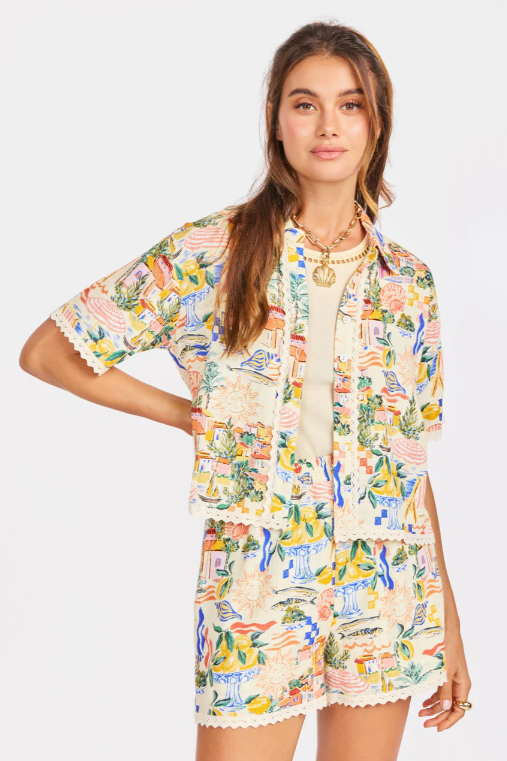 Nostalgic Paradise Button Up - Sage the Label