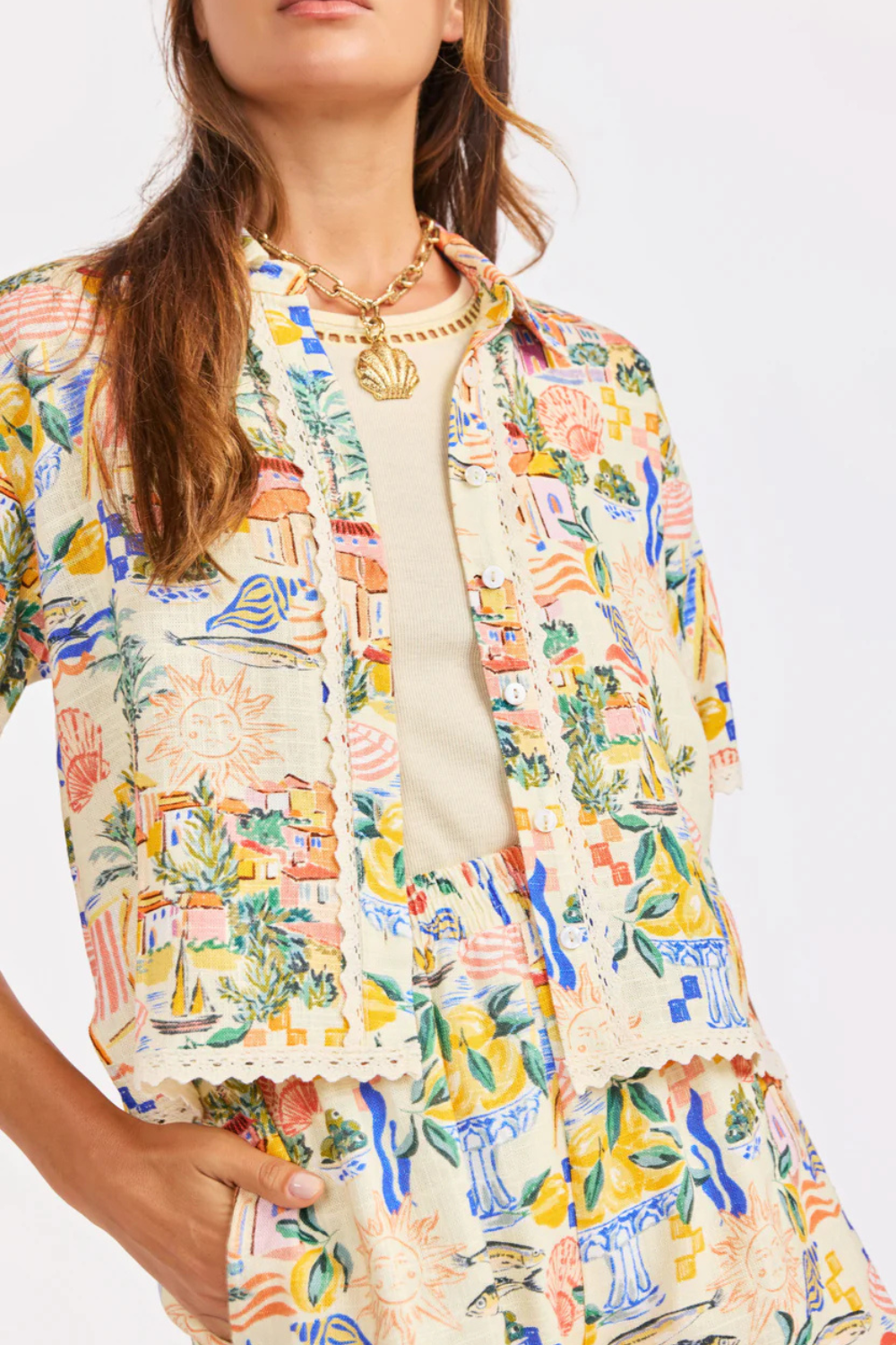 Nostalgic Paradise Button Up - Sage the Label