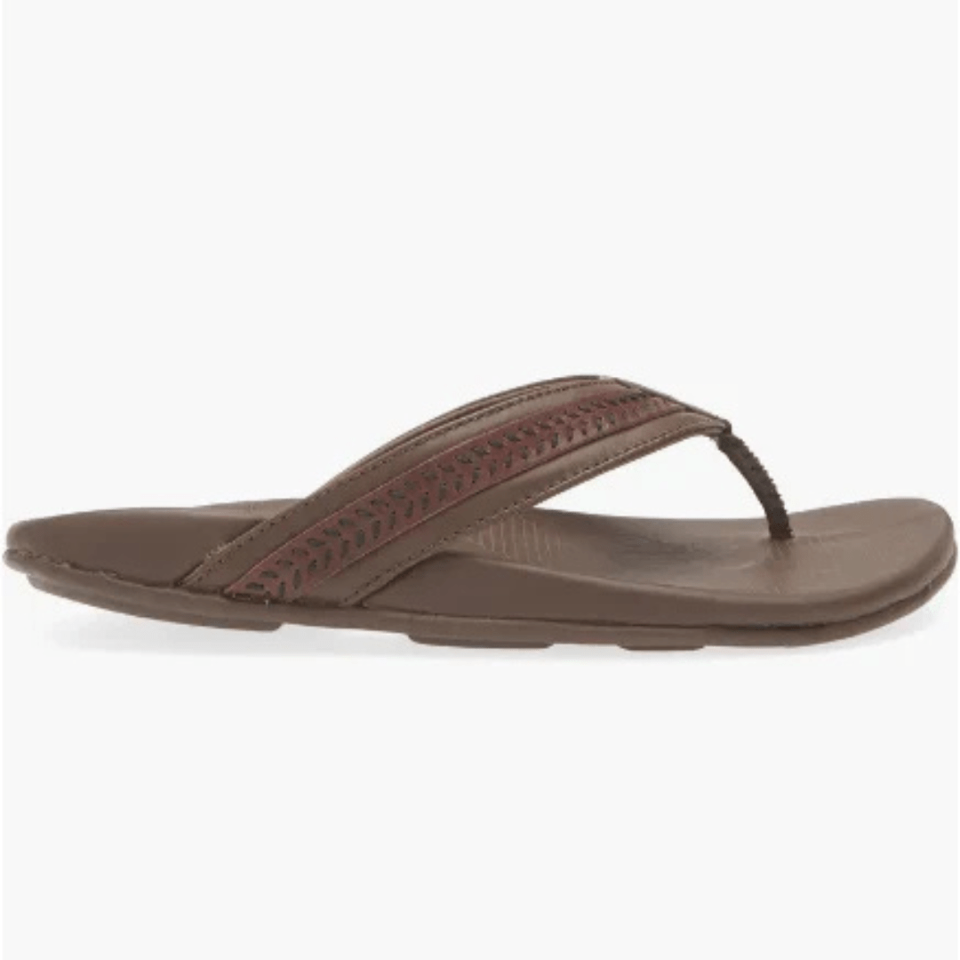 Olukai Aho Mens Flip Flop - Dark Wood - Olukai