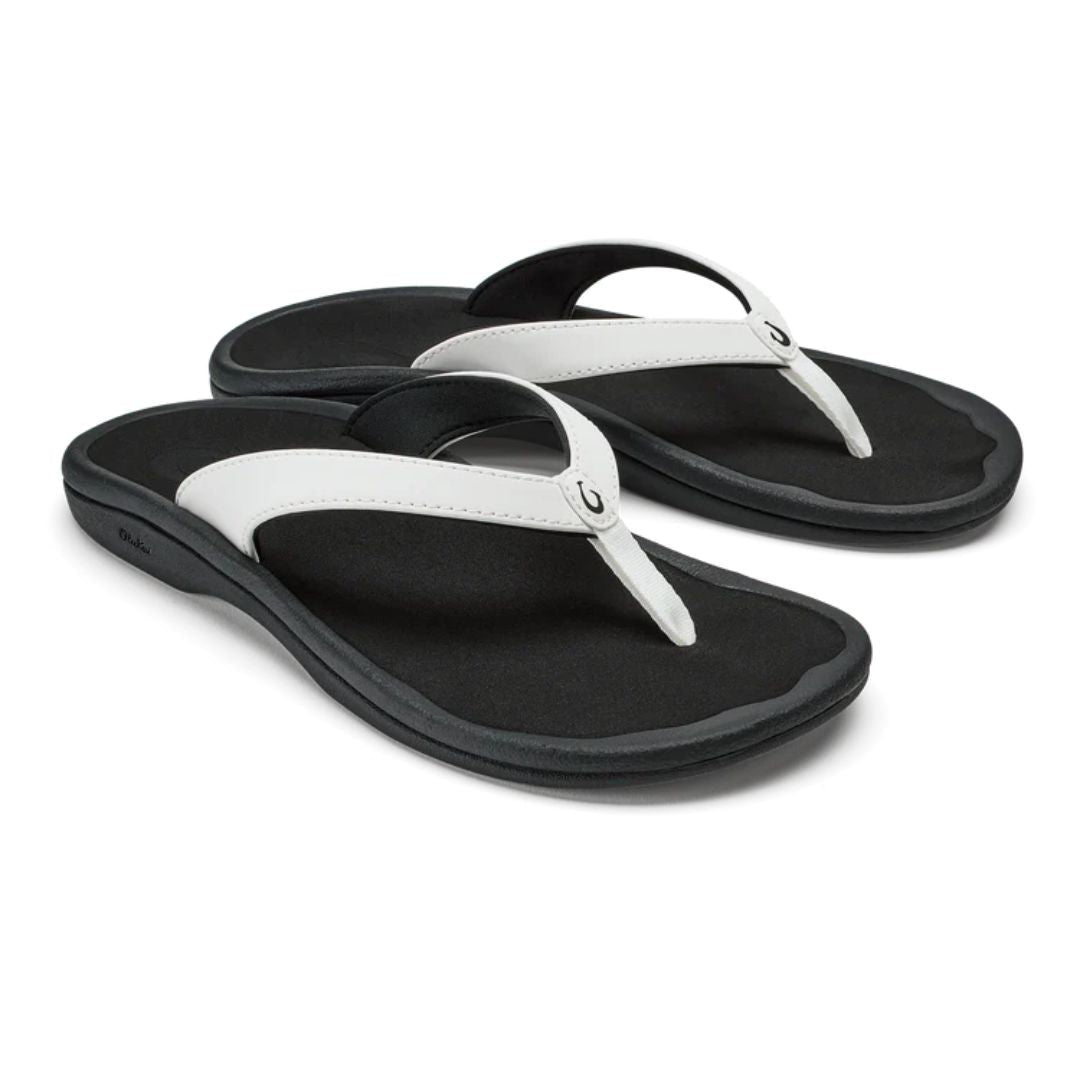 Olukai 'Ohana Lahi Flip Flops - White Sand/Black - Olukai