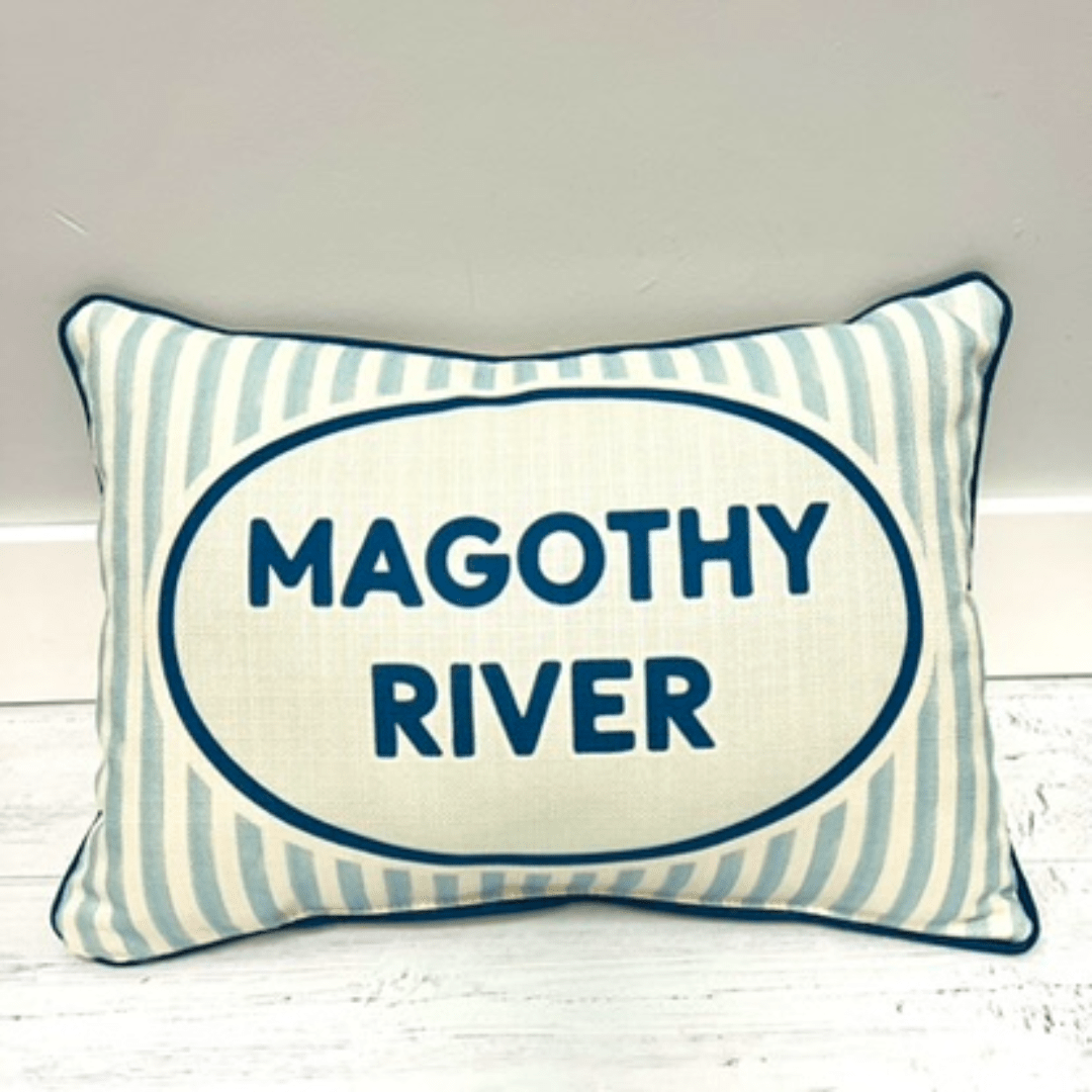 Oval Stripe Beach Pillow - Little Birdie
