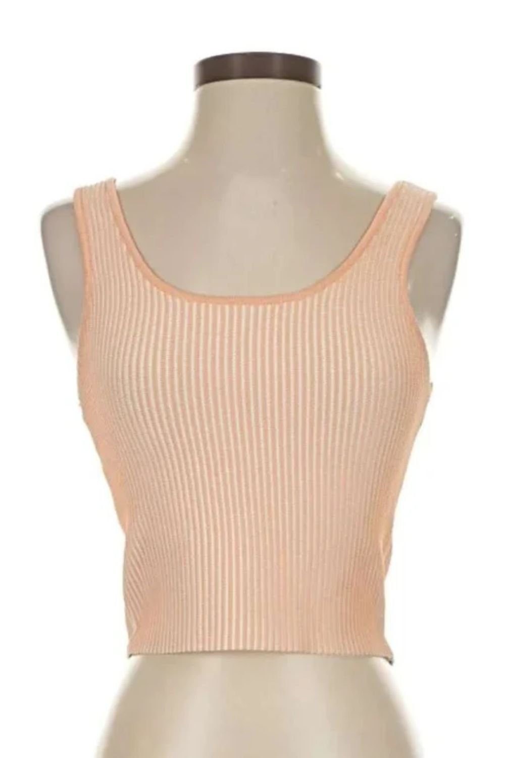 Padded Ribbed Tank Top - Peachy Orange - By Together