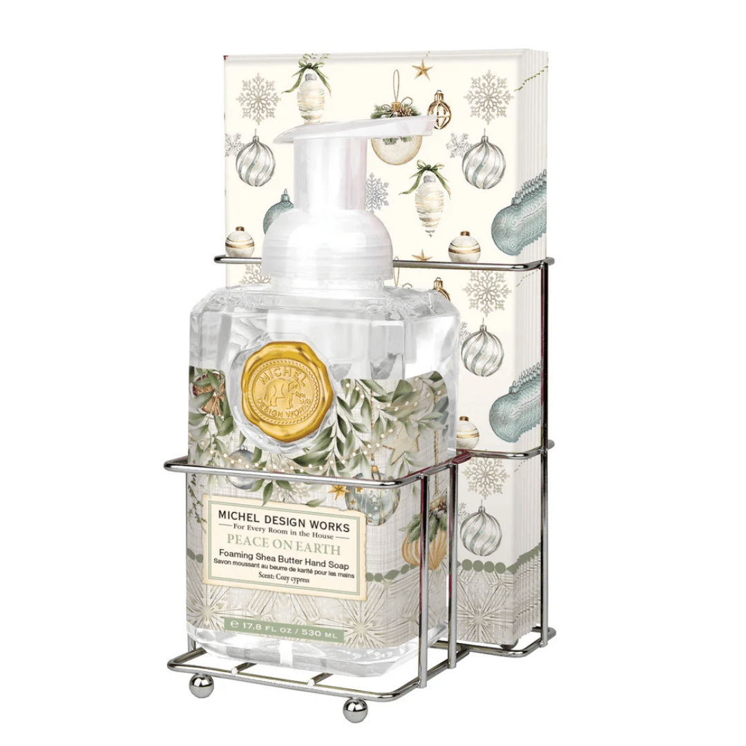 Peace On Earth Foaming Hand Soap and Hostess Napkin Set - Stonewall Kitchen