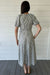 Puff Sleeve Dress with Belt in Navy Stripe - Zoe and Claire