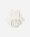 Quincy Mae Pointelle Skirted Bodysuit - Blue Ditsy - Rylee + Cru