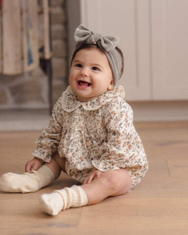 Quincy Mae Velour Bow Headband - Spruce - Rylee + Cru