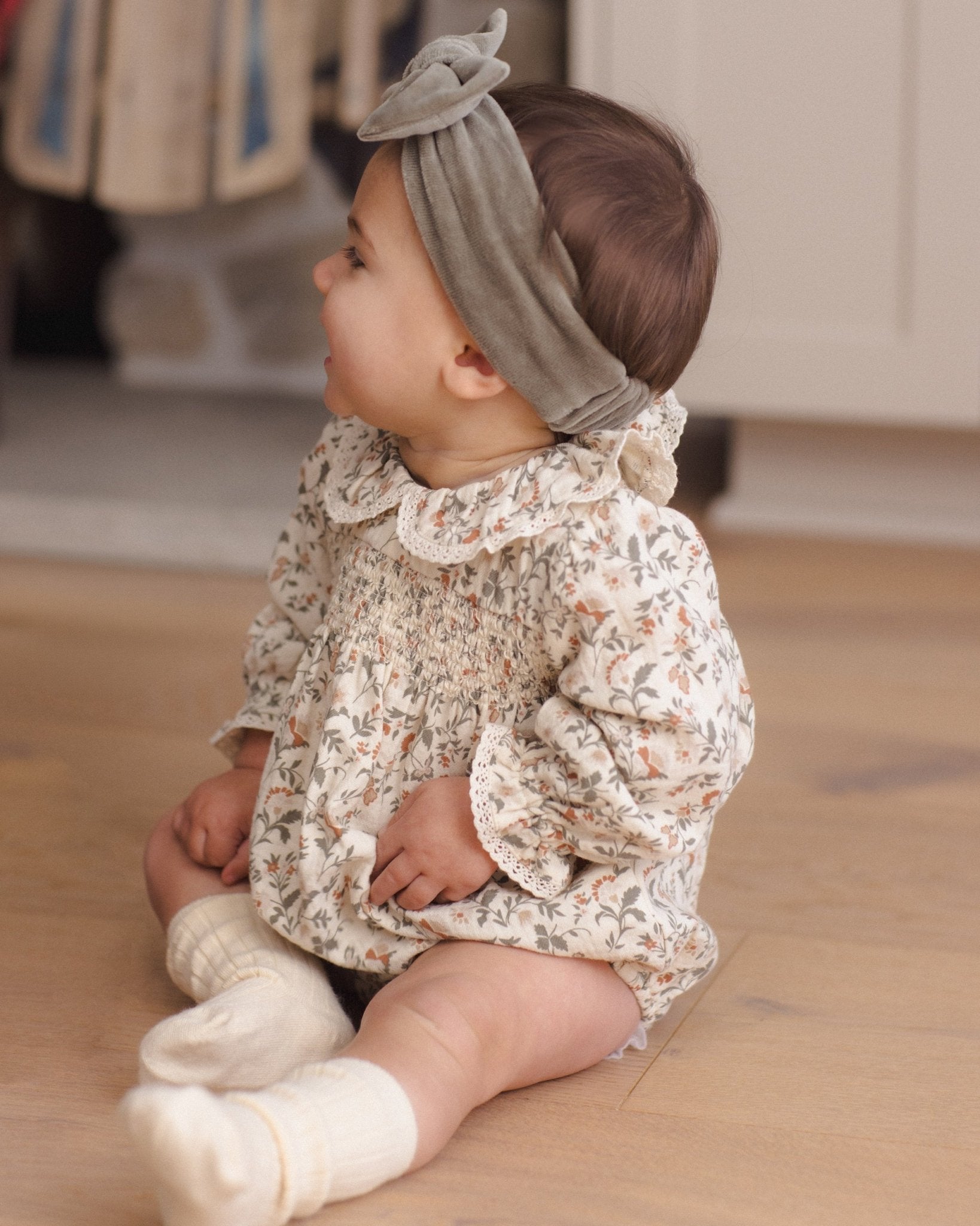 Quincy Mae Velour Bow Headband - Spruce - Rylee + Cru