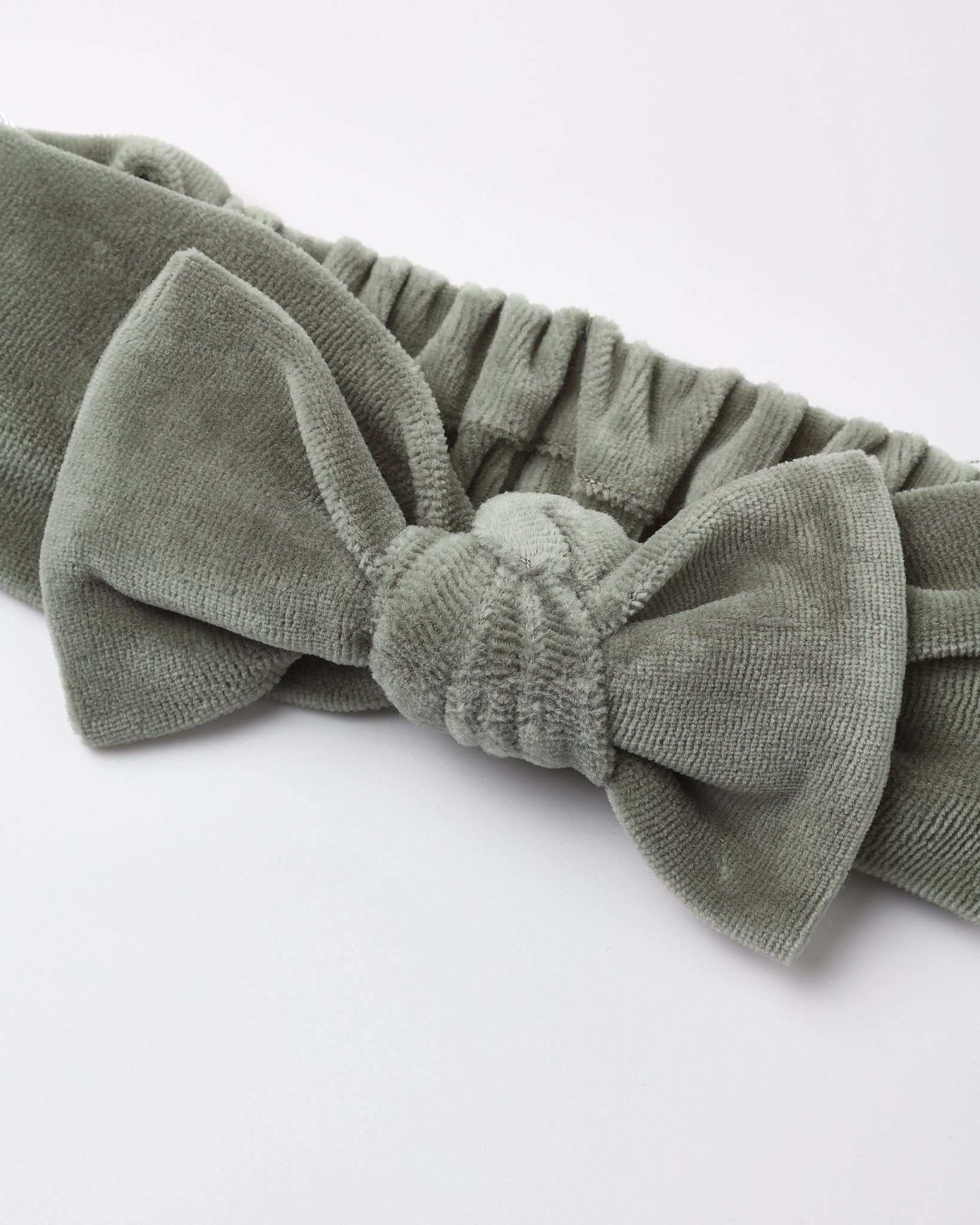 Quincy Mae Velour Bow Headband - Spruce - Rylee + Cru