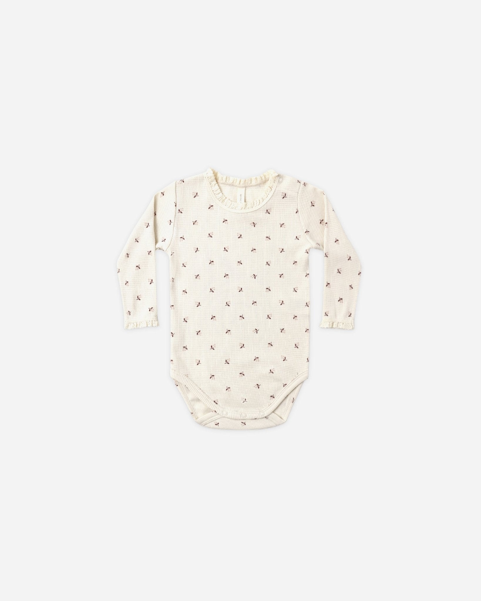 Quincy Mae Waffle Long Sleeve Bodysuit - Fall Ditsy - Rylee + Cru