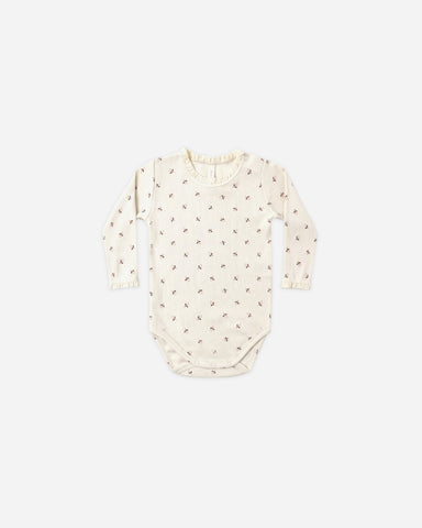 Quincy Mae Waffle Long Sleeve Bodysuit - Fall Ditsy - Rylee + Cru