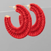 Raffia Flat Hoops - Golden Stella
