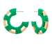 Raffia/Wood Hoop Earrings - Golden Stella