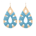 Raffia/Wood Teardrop Earrings - Golden Stella