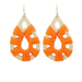 Raffia/Wood Teardrop Earrings - Golden Stella