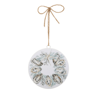 Raz Seaside Oyster Wreath Disc Ornament - Raz Imports, Inc.