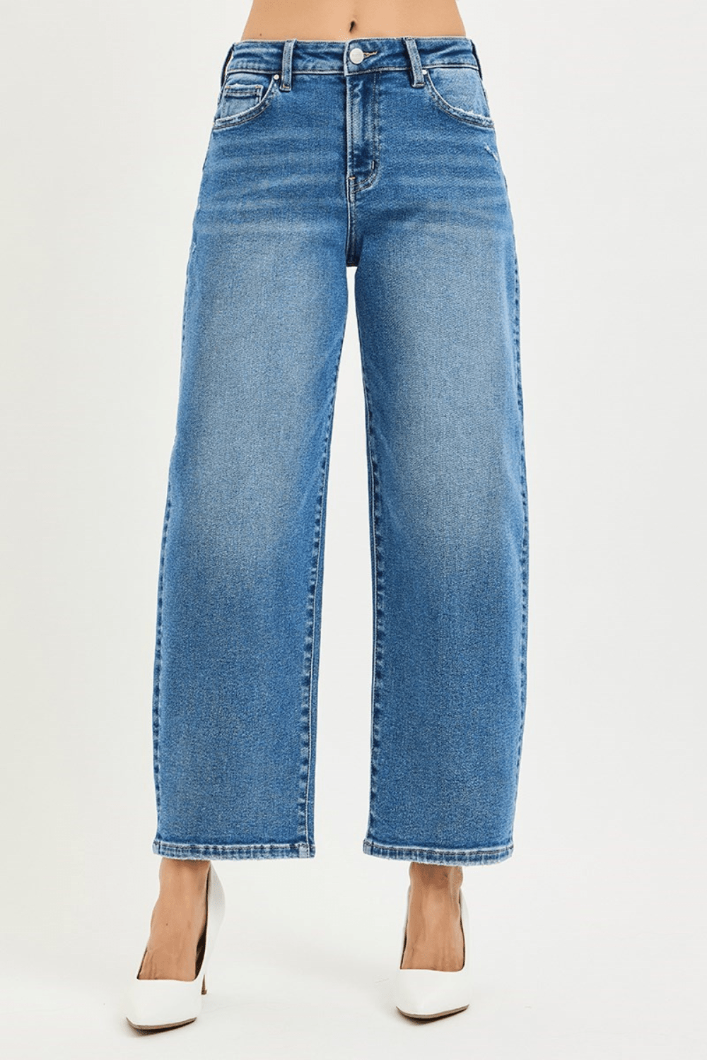 Risen High Rise Crop Barrel Jeans - Risen Jeans