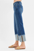 Risen Mid Rise Wide Leg Cuffed Jean - Dark Wash - Risen Jeans