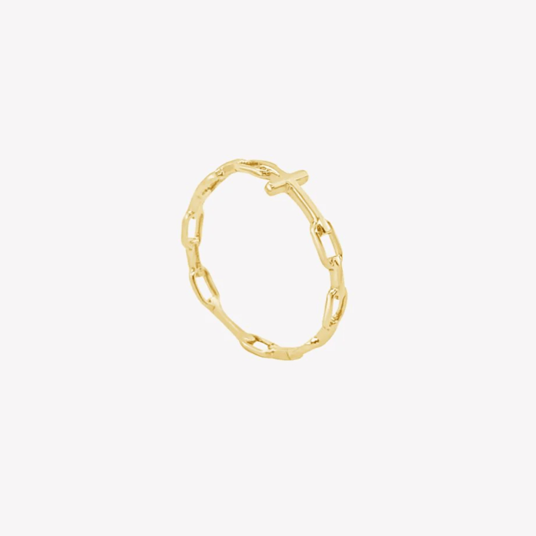 Rizen Chain Breaker Cross Ring - Gold - Rizen Jewelry