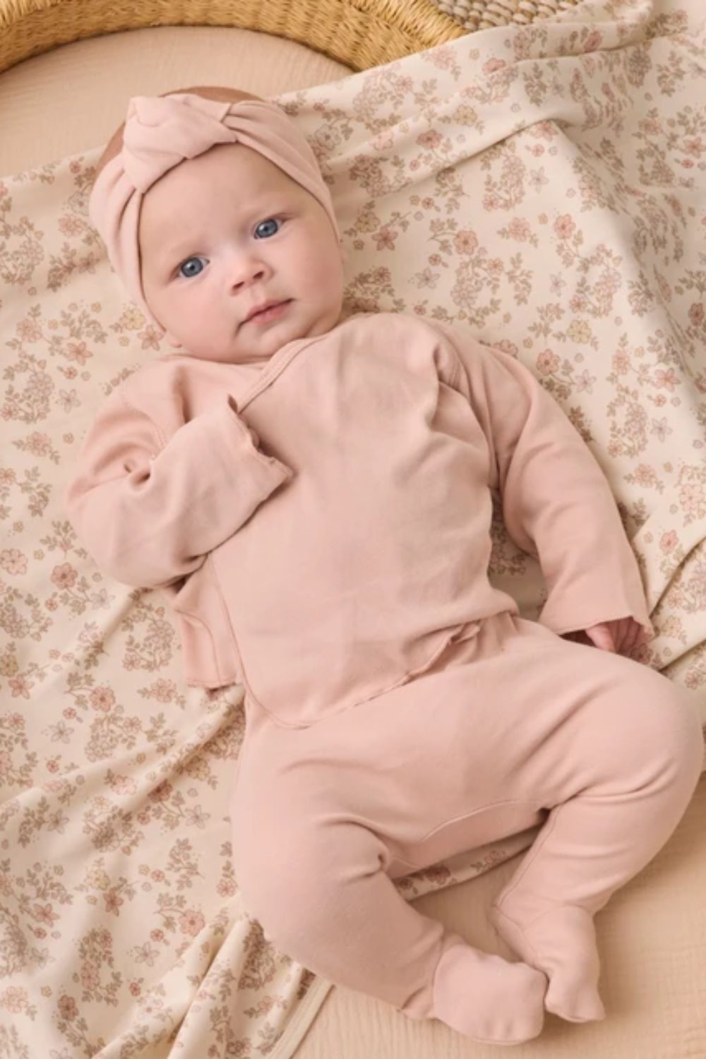 Rylee + Cru Ribbed Knotted Headband in Dusty Rose - Rylee + Cru