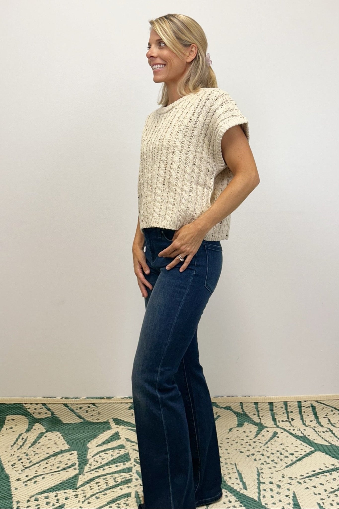 Sadie & Sage Effortless Cable Knit Sweater Tank - Sadie & Sage