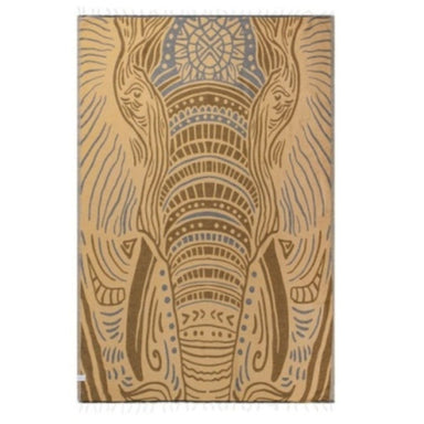 Rug with elephant design on a white background