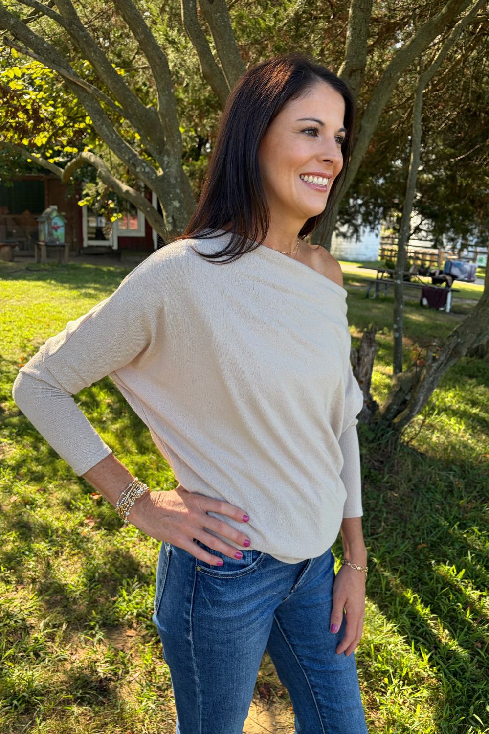 Six Fifty Anywhere Top In Taupe - Six Fifty