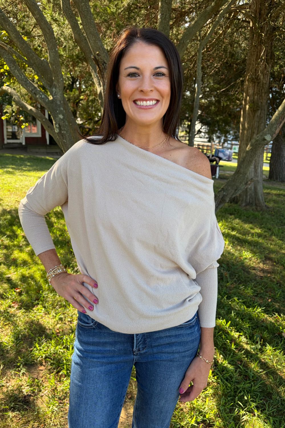 Six Fifty Anywhere Top In Taupe - Six Fifty