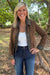 Six Fifty Clarissa Jacket In Brown BDFD Check - Six Fifty