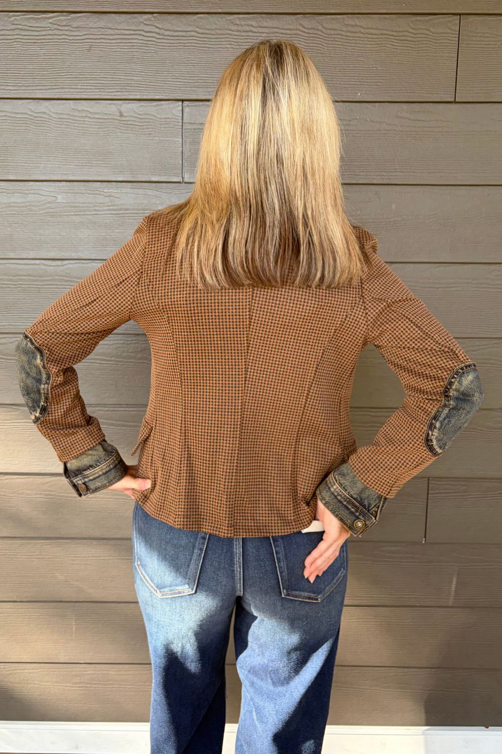 Six Fifty Clarissa Jacket In Brown BDFD Check - Six Fifty