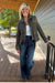 Six Fifty Clarissa Mixed Medium Jacket In Military - Six Fifty